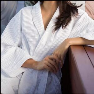 Hotel Collection Unisex White Waffle Knit Bathrobe!